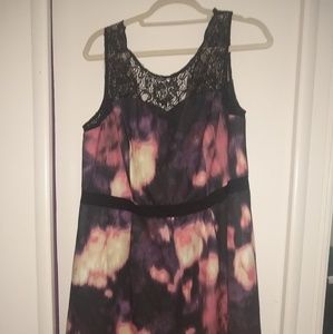 Adrianna Papell watercolor floral dress